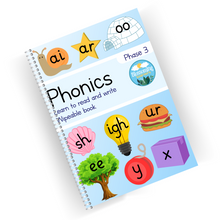 Load image into Gallery viewer, Phonics wipeable book - Phase three