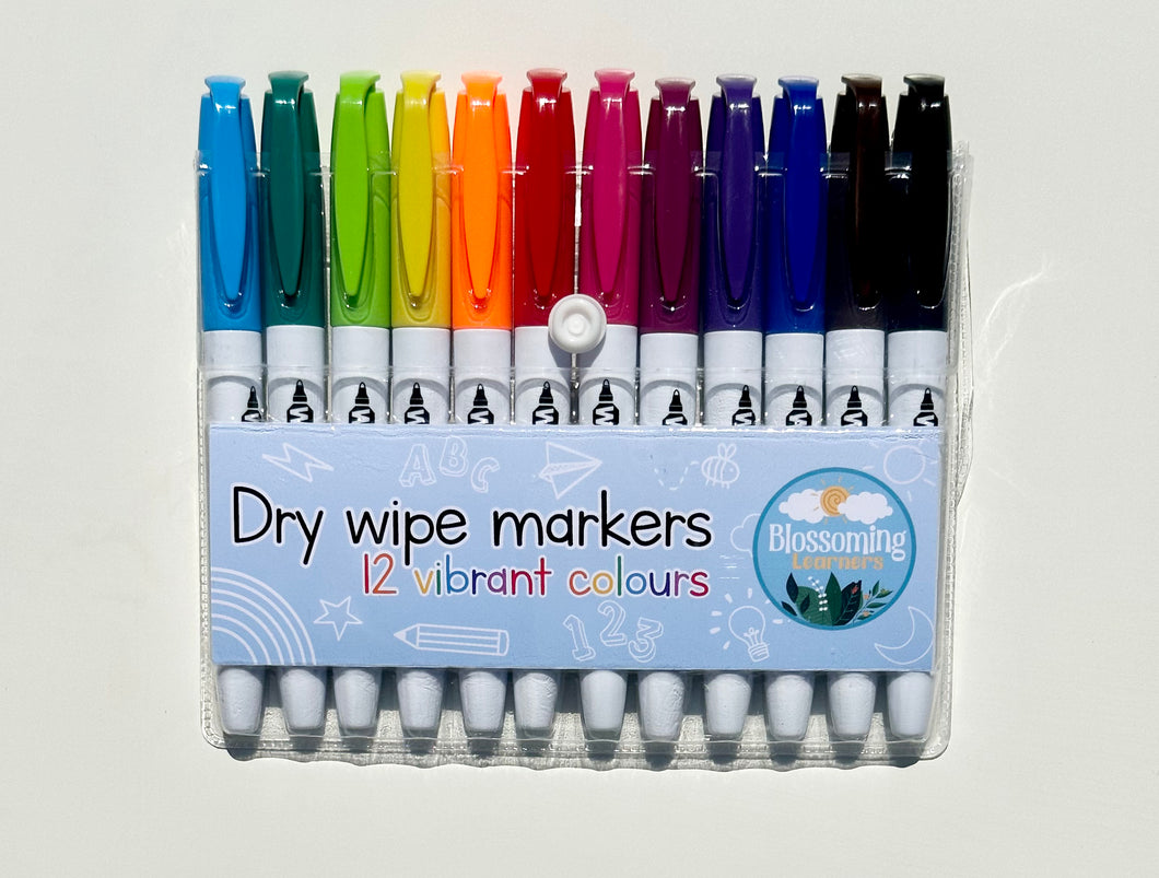 12 Coloured Dry-Wipe Pens